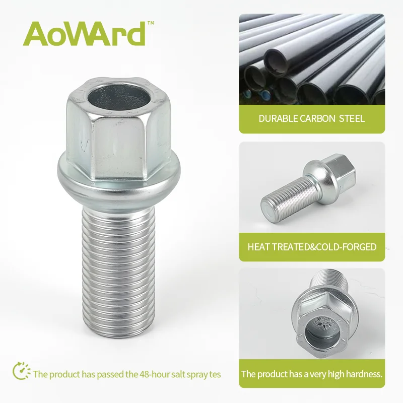 4 PCS Car Wheel Bolts WHT002437 Silver Steel Nuts Tools For VolkswagenCC 2009- Jetta Audi A5 A6 A8 Accessories Truck Parts