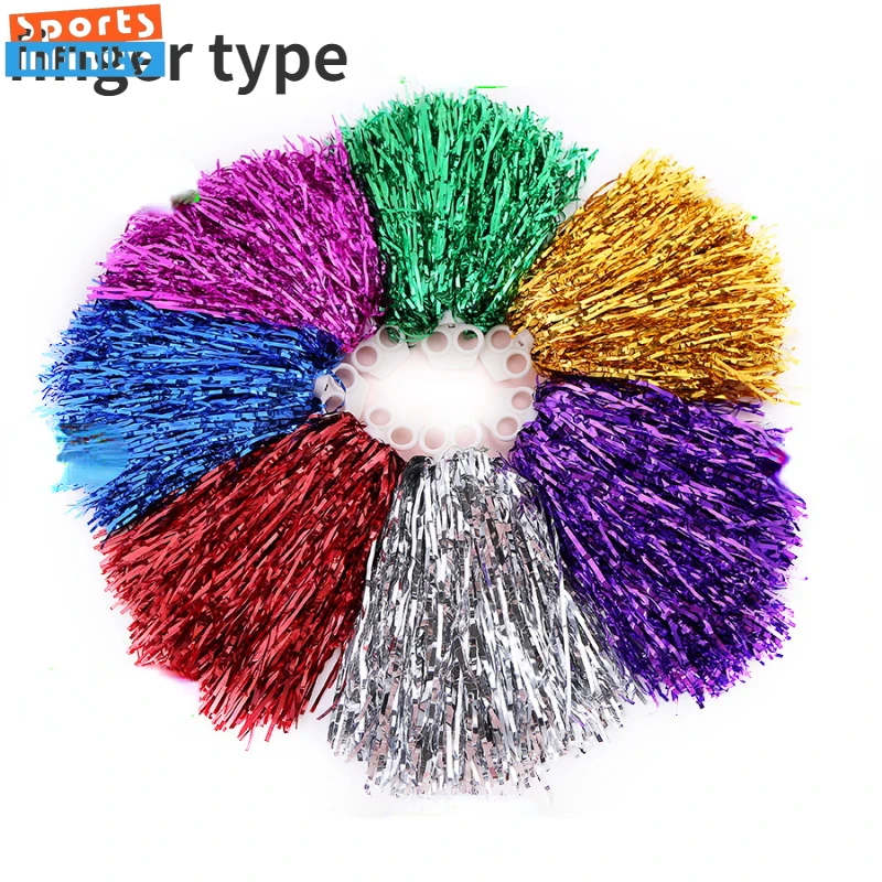Pompons Cheerleading Lovecheer - Rosa Choque E Dourado Com Alça - 2 Peças Para Torcida