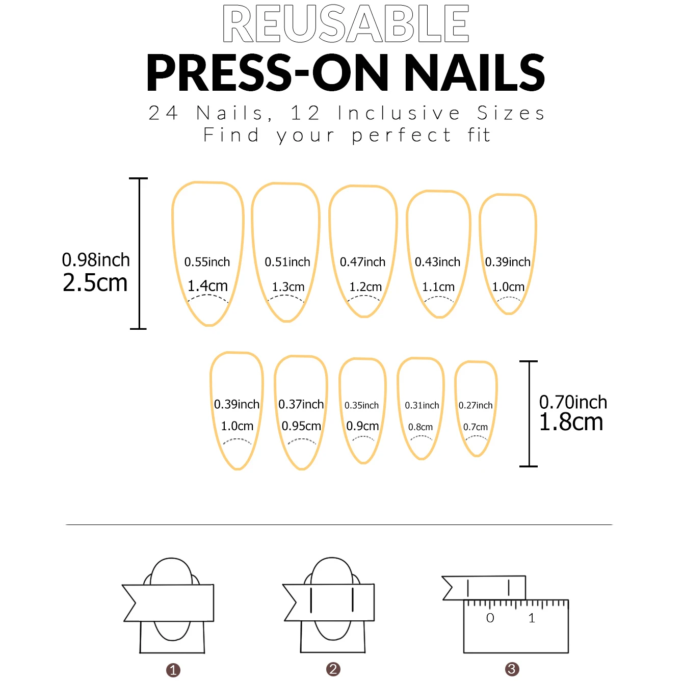Faux Ongles Français Courts À Rayures Minimalistes Avec Lime_voghion.com
