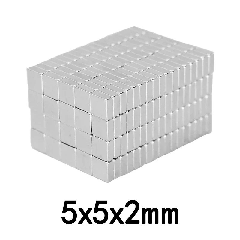 

100/200Pcs 5x5x2mm Super Strong Square Magnet N35 NdFeB Rare Earth Block Magnet 5*5*2 Neodymium Magnets Sheet Magnetic