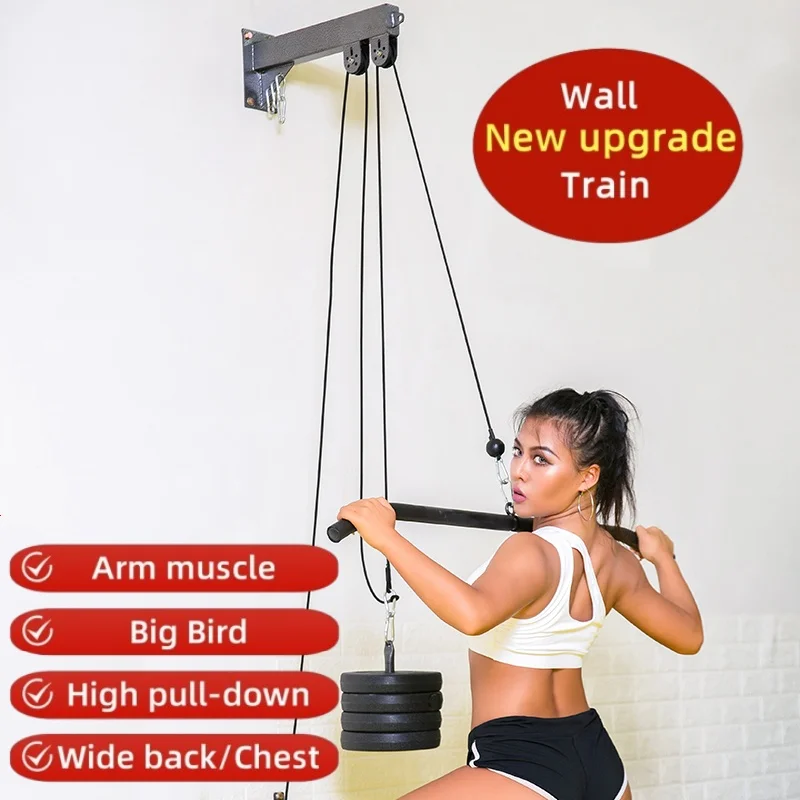 홈 피트니스 콤보 세트 ? 랫 풀다운, 가슴, 등, 삼두근 근력 강화를 위한 하이 풀리 트레이너