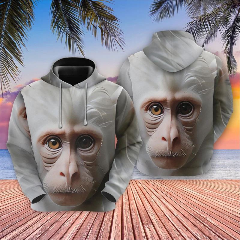 thumbnail image 1 of Sudaderas con gráficos de monos de hip hop, sudaderas con capucha de animales divertidos para hombres, ropa casual, lindos suéteres de simios, chándales kawaii, camisetas Y2k, 1 of 5