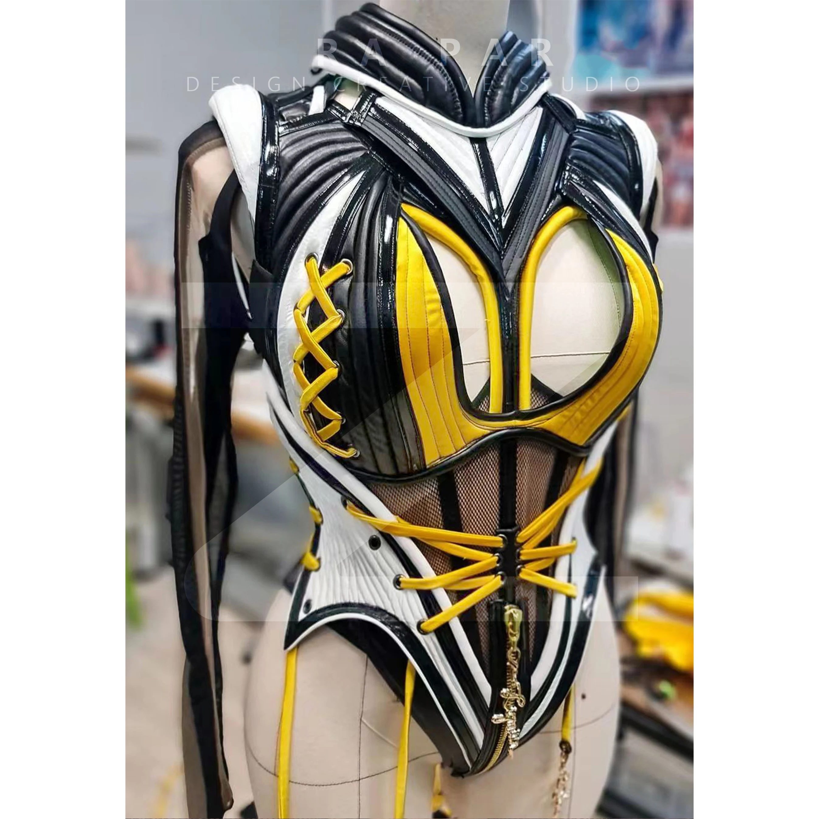 

Sexy Hollow Out Bodysuit Pole Dance Costume Nightclub Gogo Dancer Rave Outfit Splicing Design Jumpsuit Jazz Dance Clothes