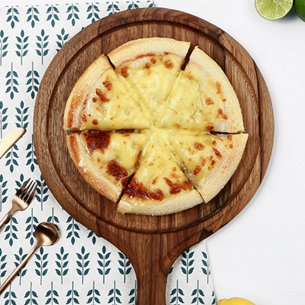 Pizza Wooden Tray Premium Bamboo Pizza Spatula Paddle Cutting Board With Handle Bread Cutting Vegetables Cheese Baking Tool
