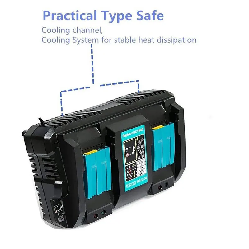 DC18RD Dual USB Port Battery Charger for Makita 14.4V 18V BL1860 BL1415 BL1430 BL1830 BL1840 BL1850 BL1845