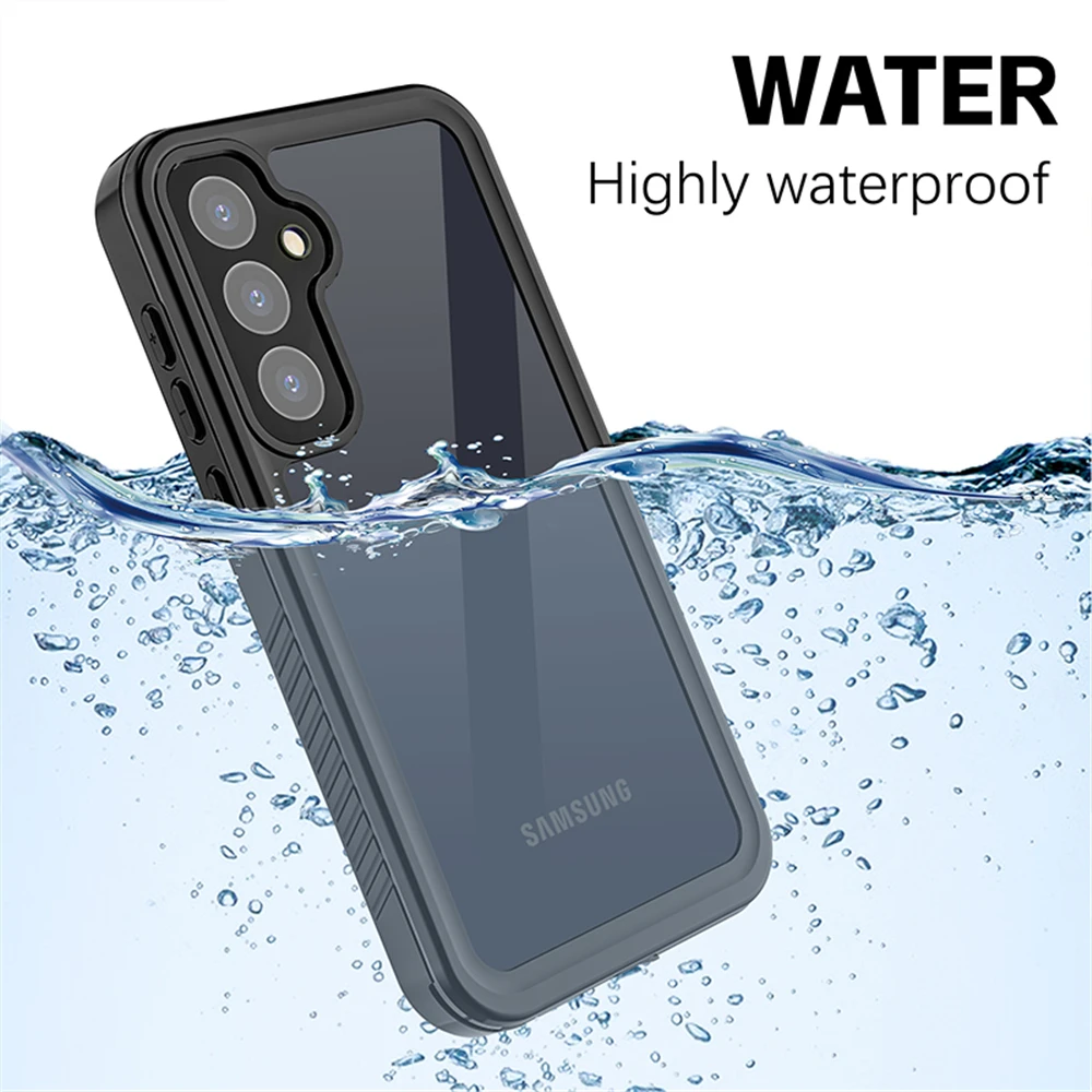 

Чехол для Samsung Galaxy A55 5G, водонепроницаемые чехлы IP68, прозрачный чехол для телефона, защита 360, противоударный чехол для дайвинга, чехлы
