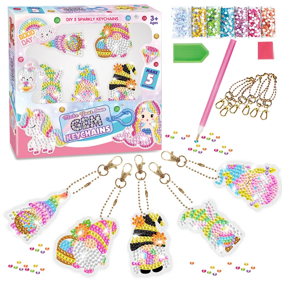 Creativity for Kids Big Gem 5D Diamond Painting Kit-Create your own 12  Cartoon Stickers And 2 Big Diamond Pendant For Kids