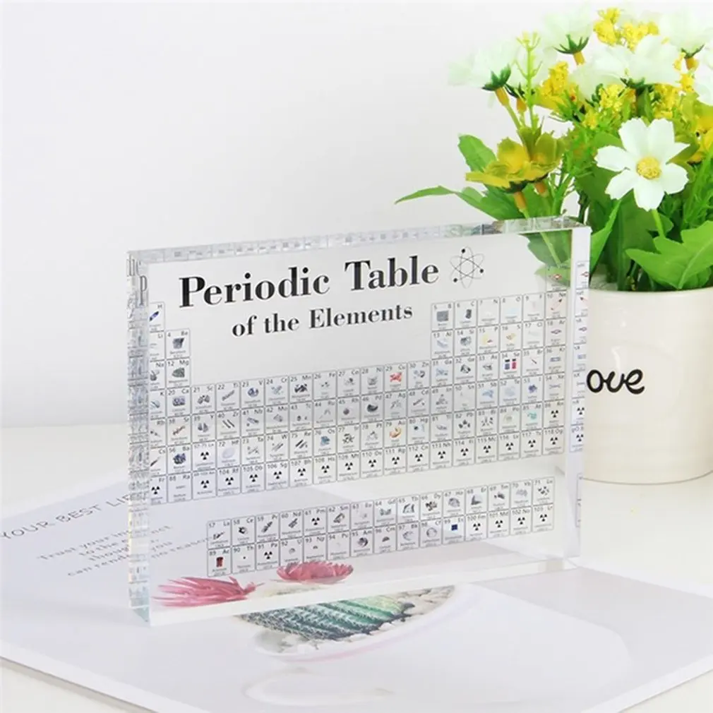 

New Acrylic Periodic Table Display With Elements Kids Teaching School Day Birthday Gifts Chemical Element Display Home Decor