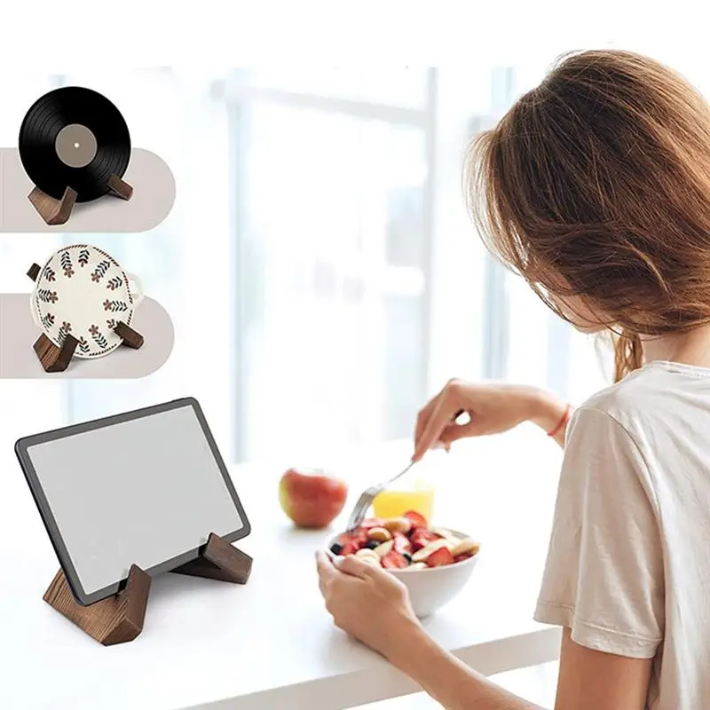 Recipe Display Stand Tablet Stand Holder Wooden Cook Book Pine Wood Open Book Pine Charcoal Tabletop Music book holder book stand reading stand