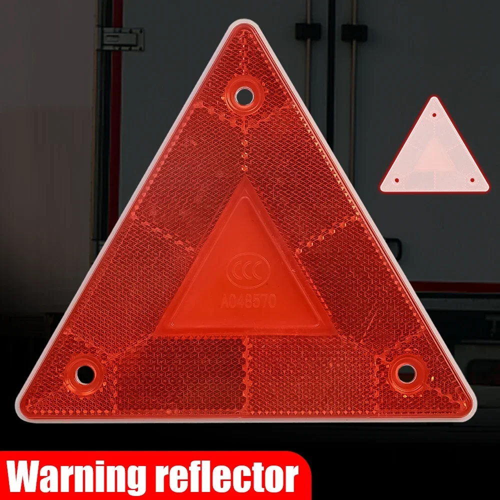 LKW-Warnreflektor, dreieckig, rot, LKW-Stopp-Warnschild, Platte, Rücklicht, reflektierendes Sicherheitsschild für Anhängerreflektor – Detail 1