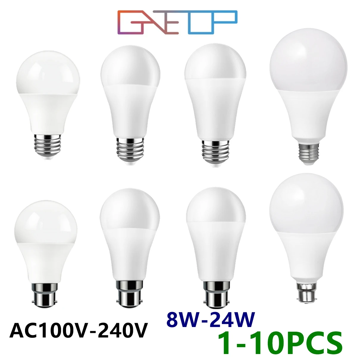 Factory direct LED bulb full voltage AC120V AC230V 8W-24W B22 E27 high lumen without flicker 3000K/4000K/6000K warm white light