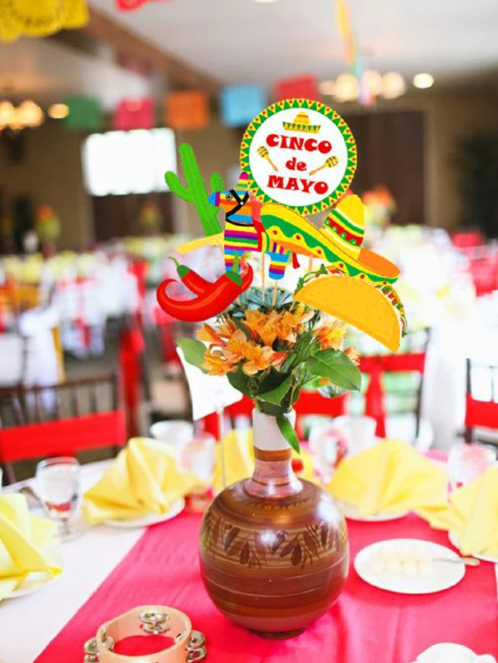 Bright Fiesta Centerpieces - 3 Piece Cinco De Mayo Party Decor Set