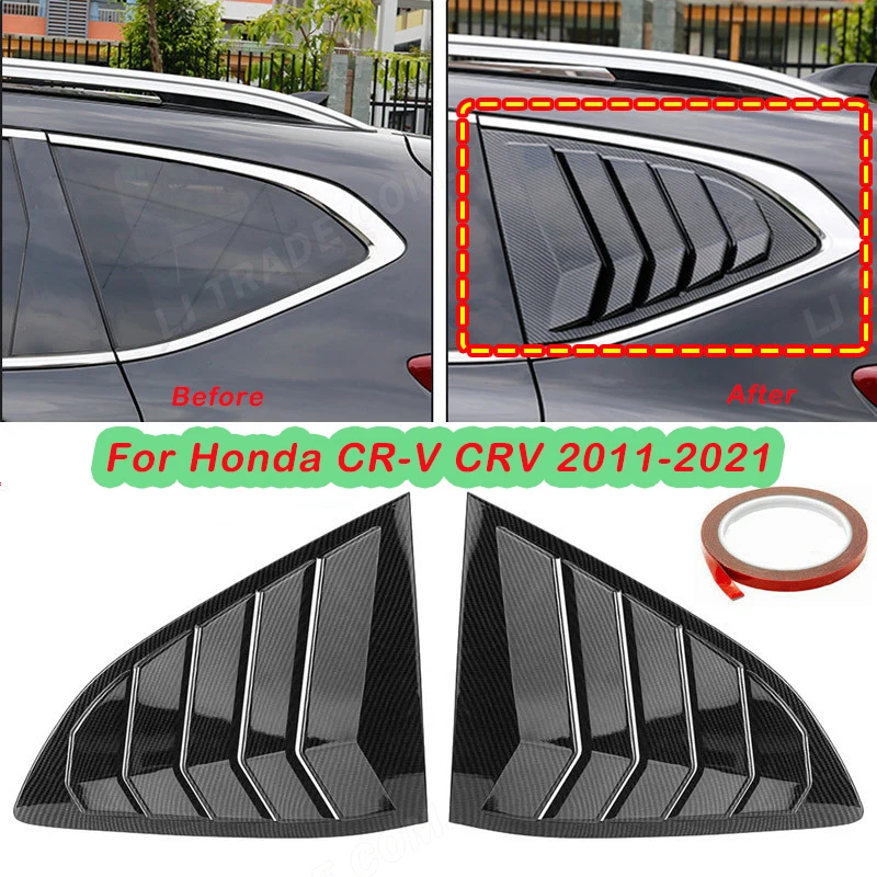 

Pair of Car Rear Side Window Louvers Cover Blinds Scoop Air Vent Shutter Cover Trim For Honda CR-V CRV 2017 - 2021 Replacement