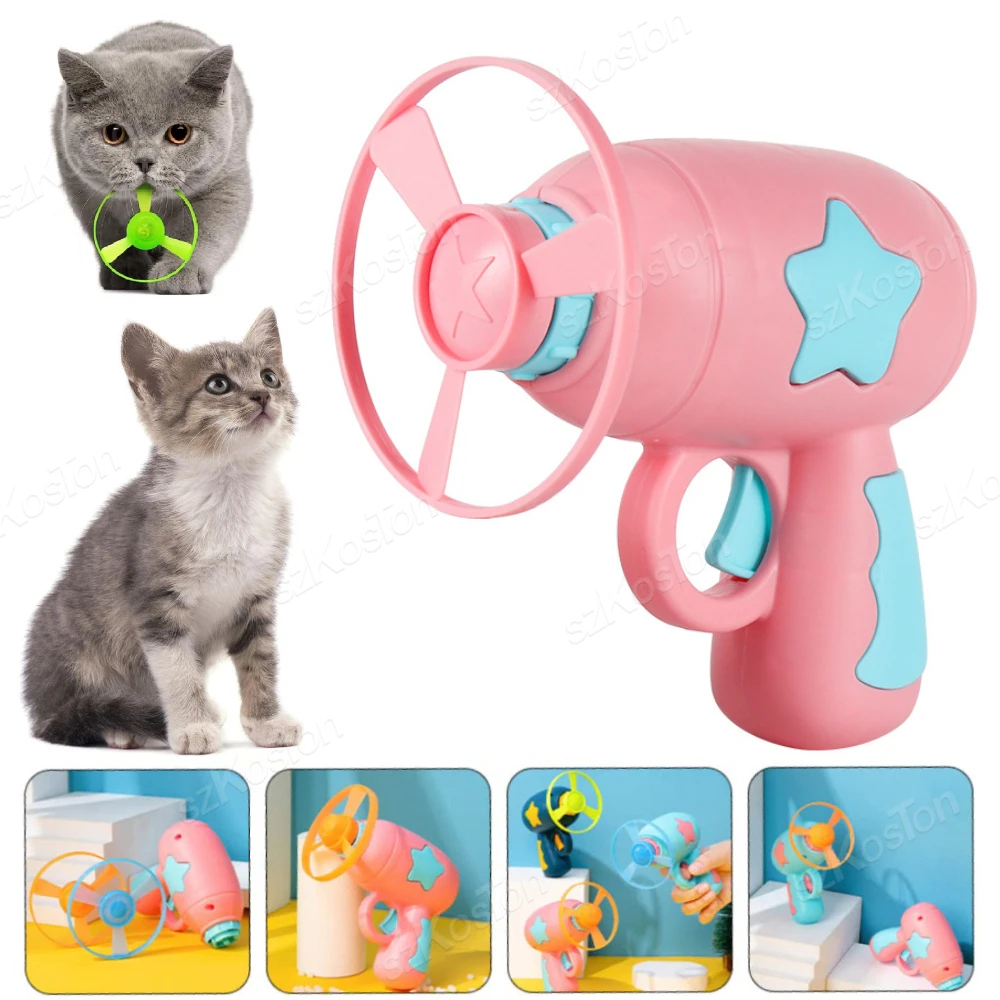 

Spinning Discs Indoor Outdoor Flying Pet Interactive Training Game Ejection Launcher Flying Saucer Disc Toys Set Accessories
