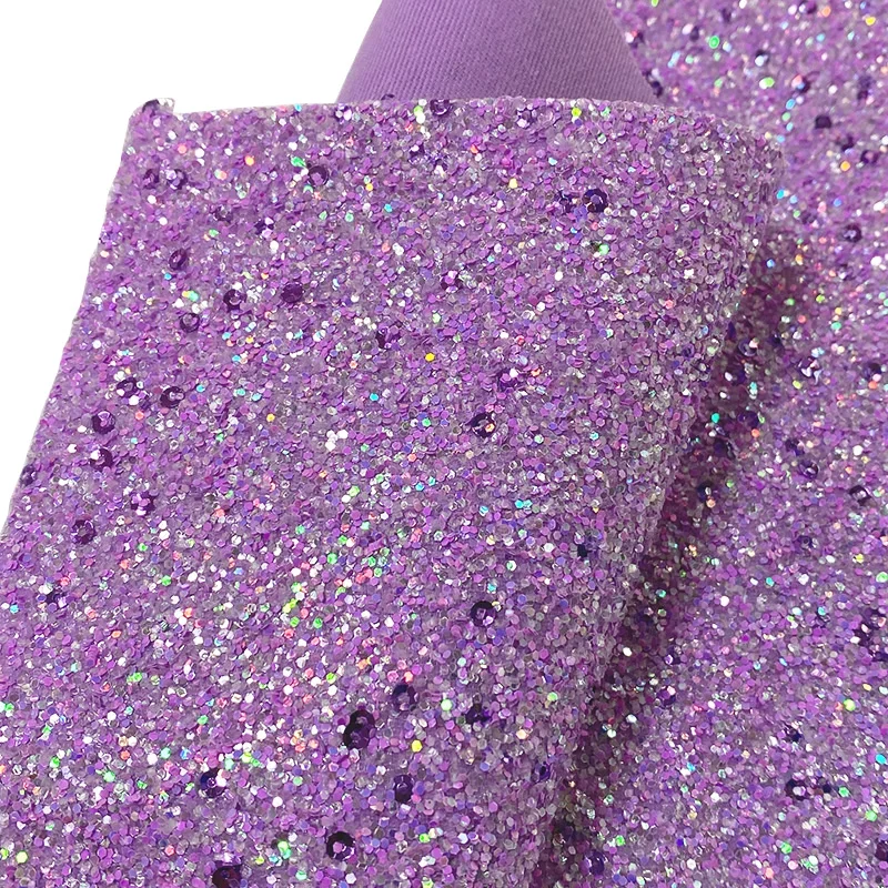 

Sequin Holographic Chunky PU Leather Twill Base Synthetic Leather Fabric Roll For DIY Sewing Furniture Bow Hair Clip Accessories