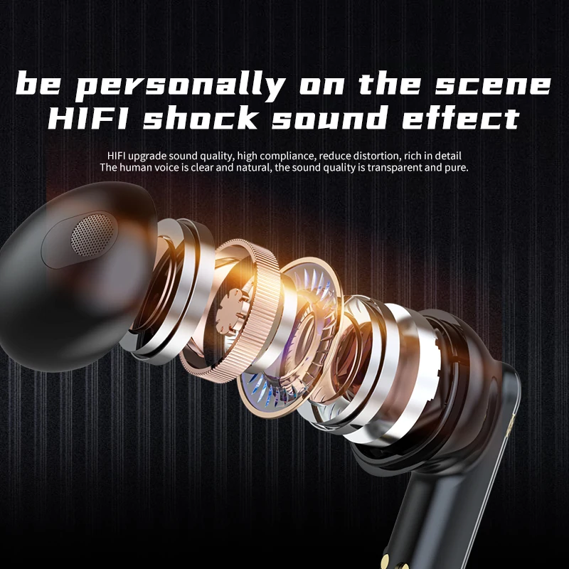 Wireless Bluetooth Digital Display Headset Bluetooth 5.3 Headset Sports HIFI Dual Noise Reduction Low Latency Earphone 5