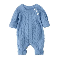 Combinaison tricotée en coton pour bébés garçons et filles de 0 à 3 ans, nouvelle collection 2021 