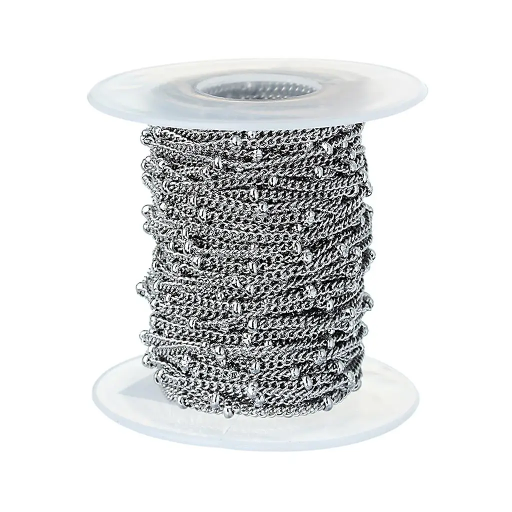 

9.14meters Stainless Steel Ball Chains Cable Beaded Necklace Jewelry