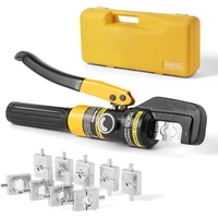 6 Ton Hydraulic Cable Lug Crimper Pliers 12 AWG to 2/0 AWG Hand Operated Hydraulic Crimping Tool Kit Wire Terminal 1