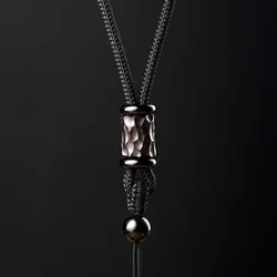 Handwoven Ebony Wood Necklace Rope - Unisex Vintage Jewelry Accessory (3mm - black)