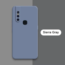 Luxury Square Liquid Silicone Shockproof Protective Phone Case with Camera Guard for VIVO V17 Neo (Sierra Gray)