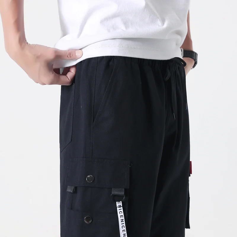 Summer Cargo Pants Short Breeches 2022 New Streetwear Multi-Pockets Solid Cotton Straight Casual Shorts Plus Size 6XL 7XL 8XL best men's casual shorts