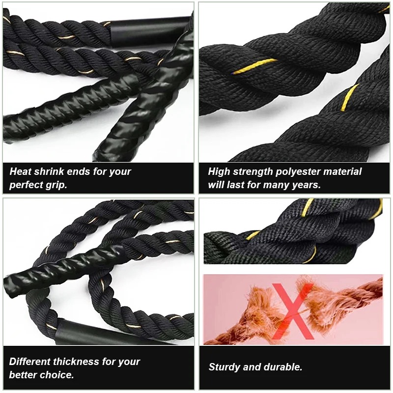 Weighted Jump Rope Gym Outdoor Home Fitness Exercise Physical Training Battle Rope Battling Strength Training Fitness