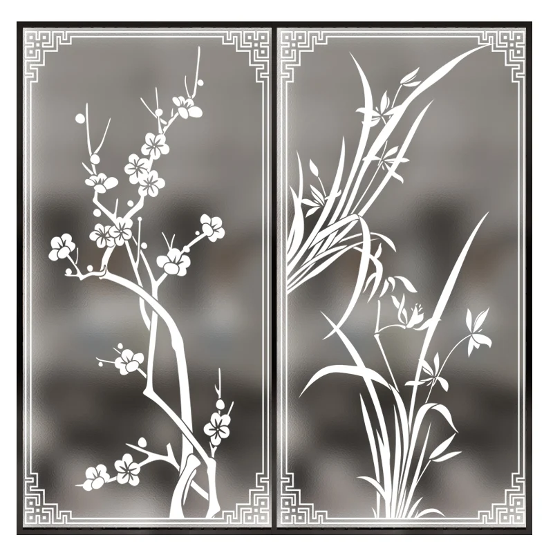 Art Design Glass Stickers Window Stickers Light-transmitting Opaque Frosted  Film Window Paper Anti-light Anti-peep Rose Tulip - Decorative Films -  AliExpress