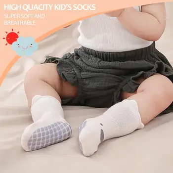 5 Pairs Toddler Non Slip Socks with Grips Baby Socks for Kids Girls Boys Leg Warmers 2