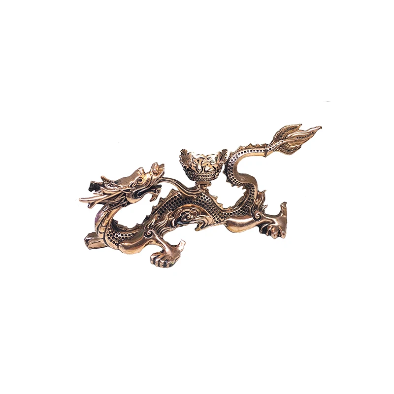 

1pc 3D Metal Chinese Dragon Shape Ornament Spherical Object Base Gift Family Living Room Decorative Artwork