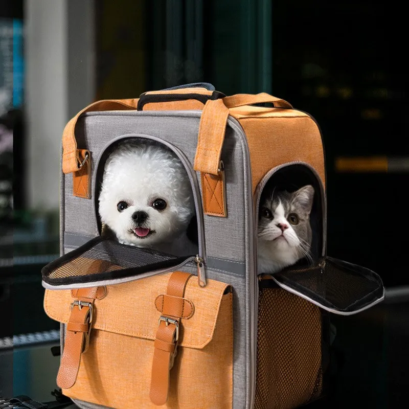 

Hot Sale Comfortable Breathable Mesh Dog Backpack Portable Pet Carriers Large Capacity Pet Travel Carrier 항공사 및 여행 제품
