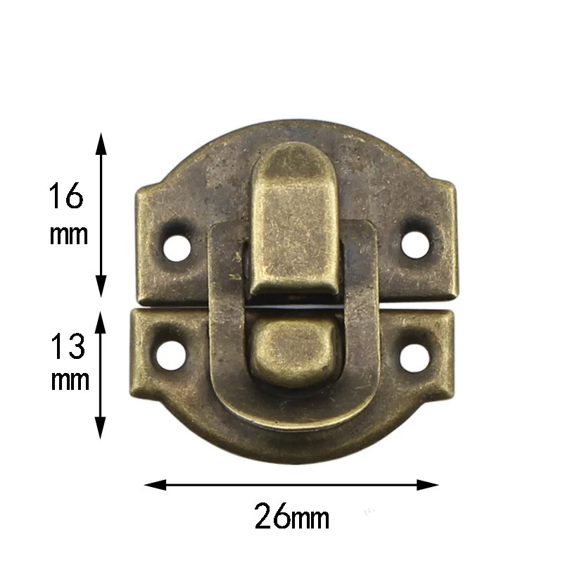 10Pcs Antique Hasps Iron Lock Catch Latches for Jewelry Box Buckle Suitcase Buckle Clip Clasp Wood Wine Box Latch