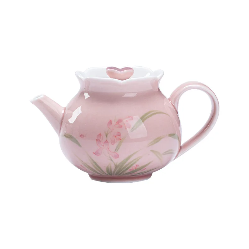 Handmade ceramic creative pomegranate teapot pure hand-painted orchid brewing teapot single pot with filter ball hole