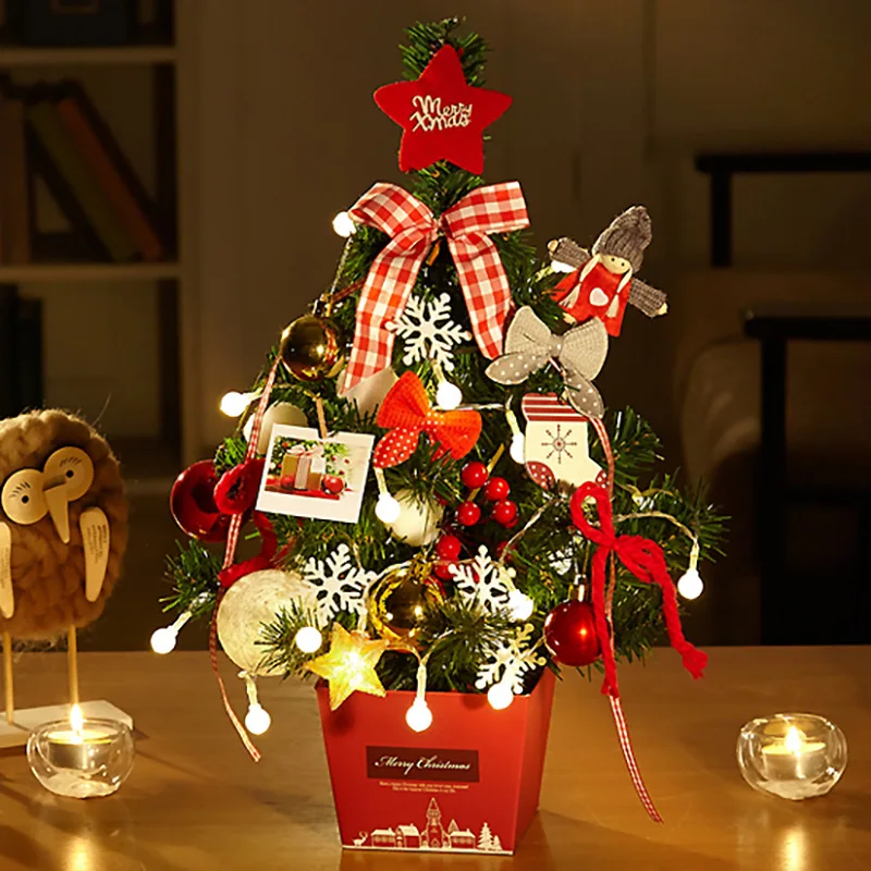 

New Years Desktop Christmas Tree, DIY Artificial Mini LED String Lights Decoration Tree The Perfect for Table, Desk and Counter