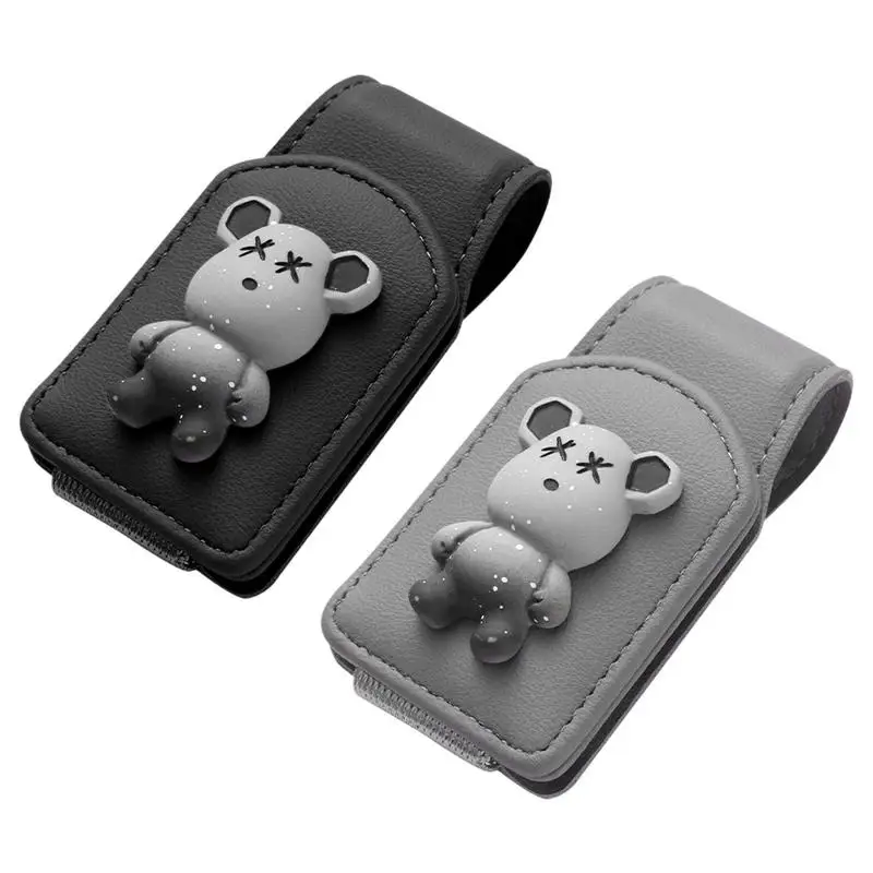 

1piece Car Visor Sunglass Holder Automobile Visor Magnetic Eyeglasses Ticket Clip Auto Bear Design Sunglasses Clip Card Holder