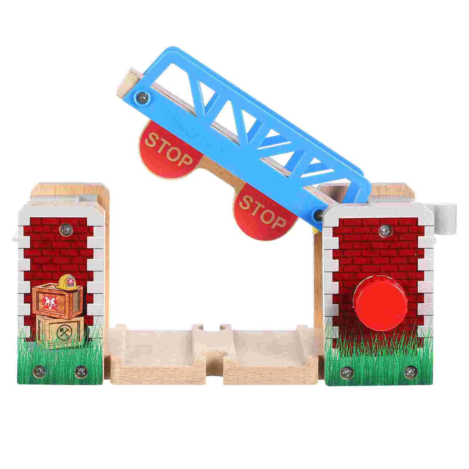Train Track Accessories Wooden Educational Toys Washable Railway Scene Prop Lifting Bridge Plastic Toddler