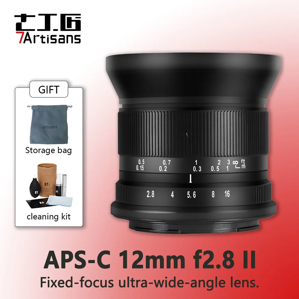 7Artisans 7 Artisans 12Mm F2.8 Mark Ii Aps-C Obiettivo Super Ultra Grandangolare Per Sony E Fuji Xf Canon Eos-M Canon Rf Nikon Z M4/3