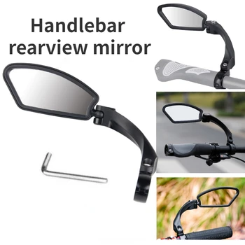 1 pz Manubrio Della Bicicletta Specchietti retrovisori 21-26mm Manubrio Specchio Quadrato Rotazione Scooter Regolabile Specchietto retrovisore Unilaterale