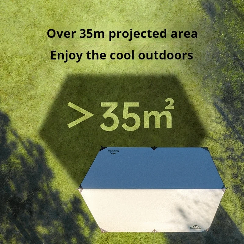 Camping Canopy Titanium Black Glue Sunscreen Outdoor Quadrilateral/Hexagon/Octagon 6-16P Large
