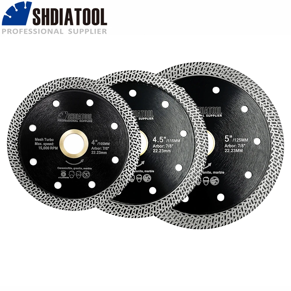 SHDIATOOL Dia 115-230mm Diamond Cutting Discs Hot Pressed Thin Turbo Saw Blade For Granite Marble Circular Multi Holes Wheel