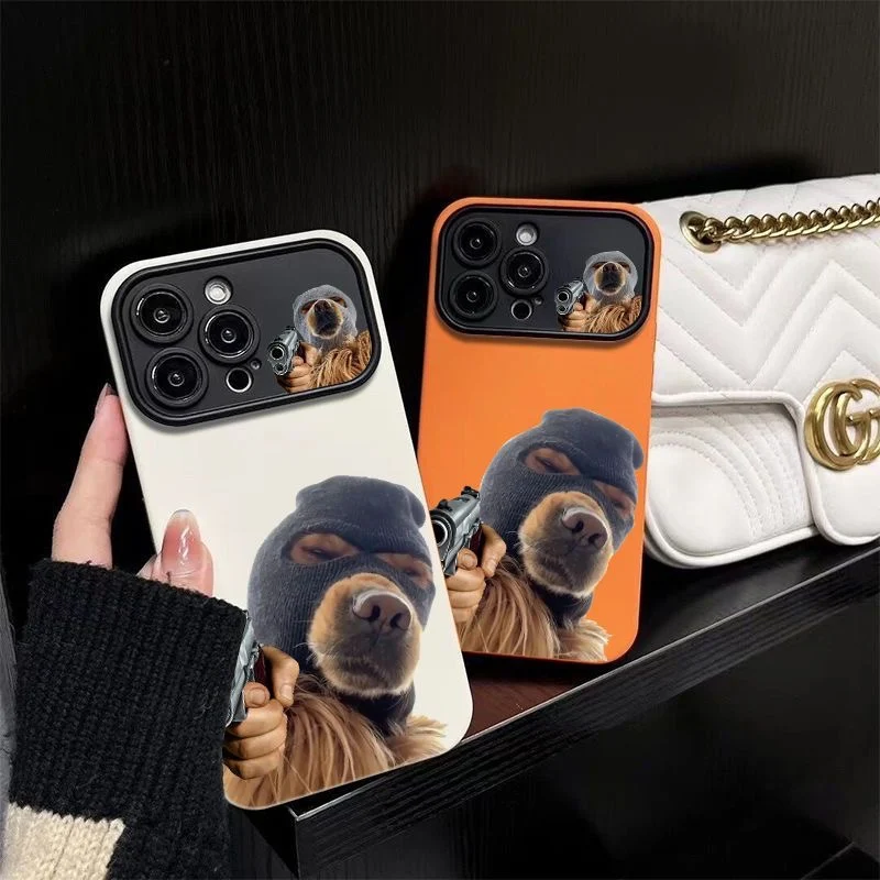 

Funny Puppy Phone Case for Iphone 14 13 12 11 Pro Max 14 Plus X XS Max XR INS Funny Hooded Puppy Lens Protection Phone Cover