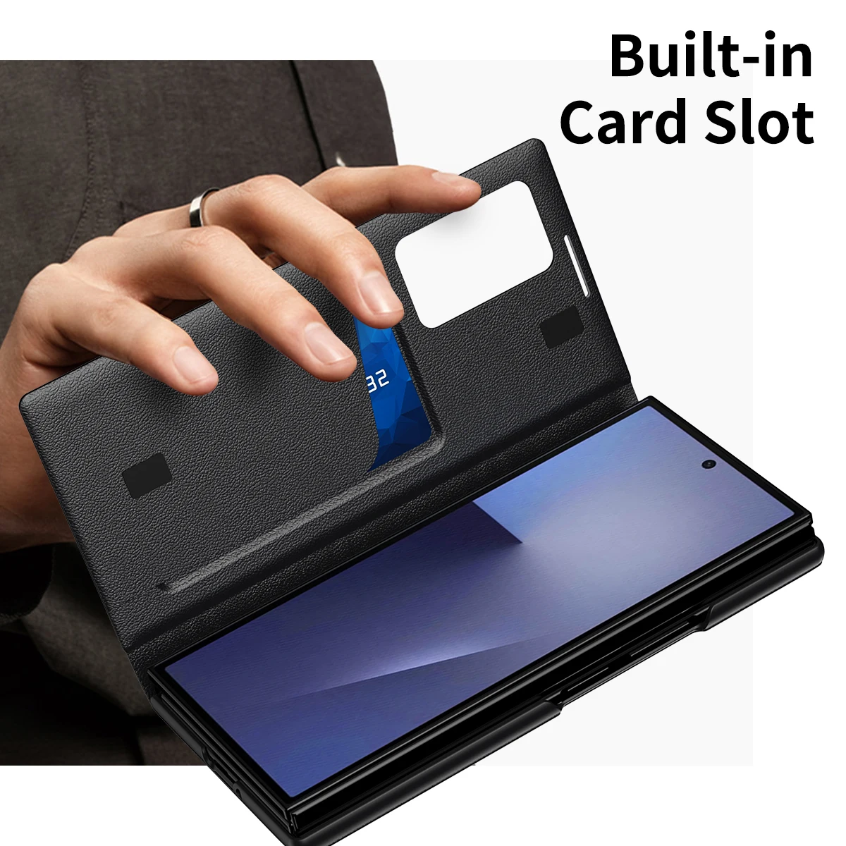 Luxury Leather Smart Flip Cover with Stand and Wallet View Window