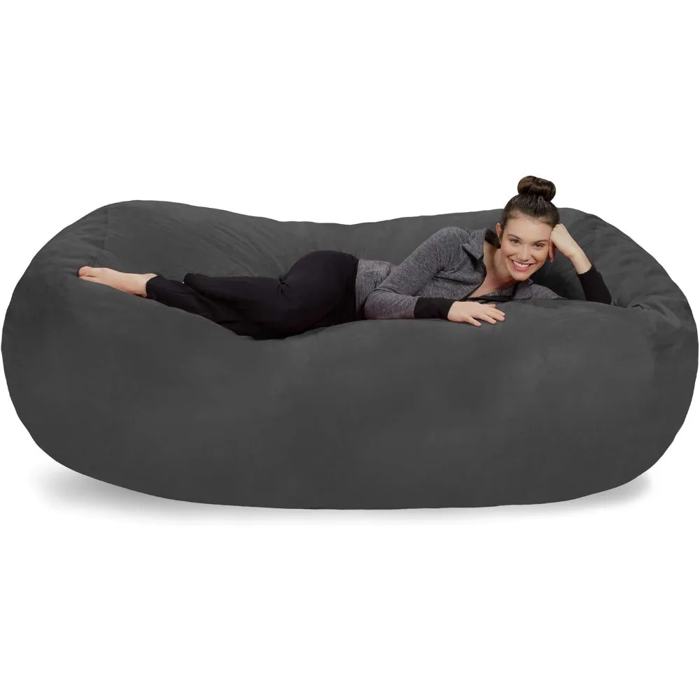 

Plush Bean Bag Sofas with Super Soft Microsuede Cover - XL Memory Foam Stuffed Lounger Chairs for Kids, Adults, Couples