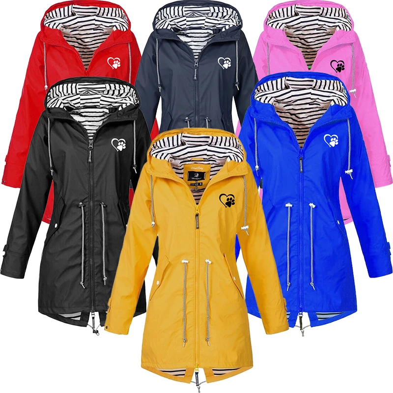 Women's Fashion Four Seasons Outdoor Jacket Casual Loose Plus Size Zipper Hooded Windproof Coat Windproof Jacket men hiking windbreaker outdoor windproof waterproof breathable hooded coat casual quick drying military tactical bomber jacket