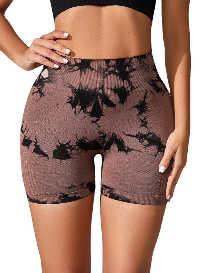 Seamless Peach Yoga Pants Hip Drop Dyeing Yoga Clothes Tight High Waist Sports Fitness Tight Fitting High Waisted Sports Shorts