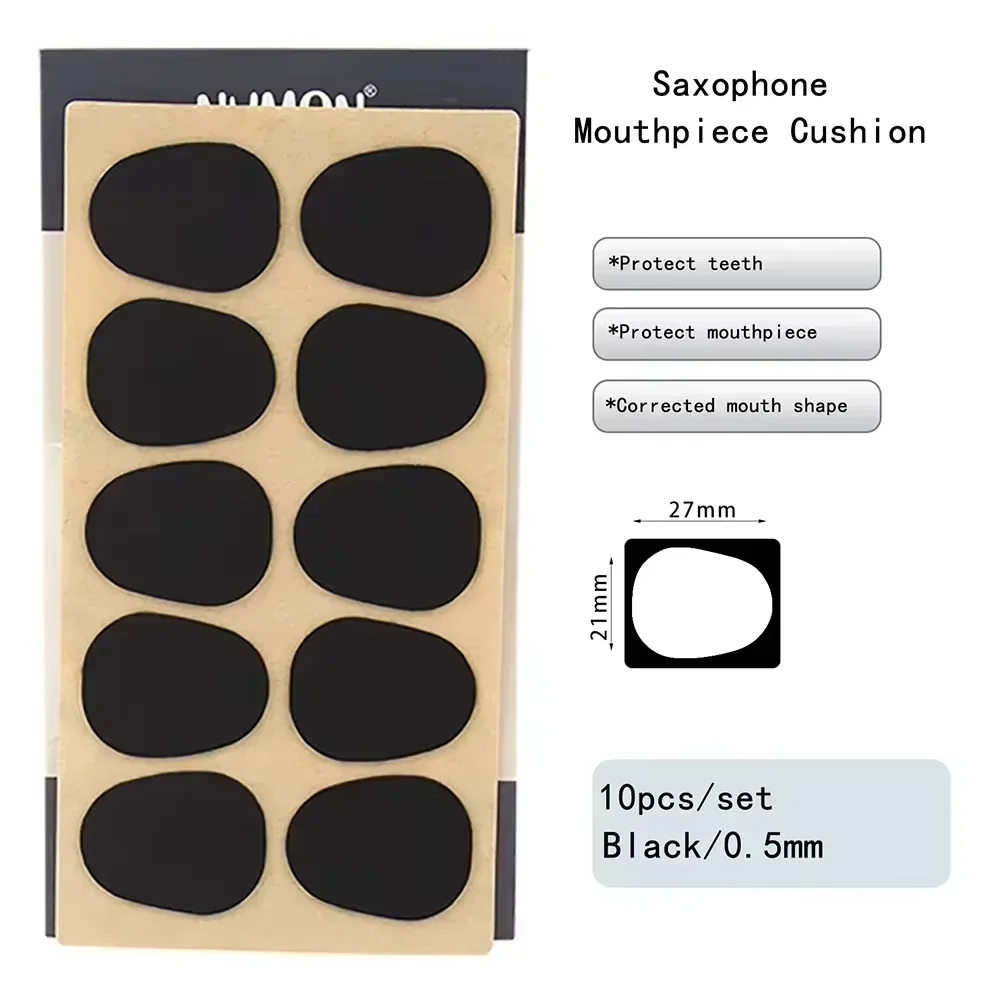Saxophone & Clarinet Mouthpiece Cushions - Set of 10 Silicone Pads, 0.5mm/0.8mm Thickness
