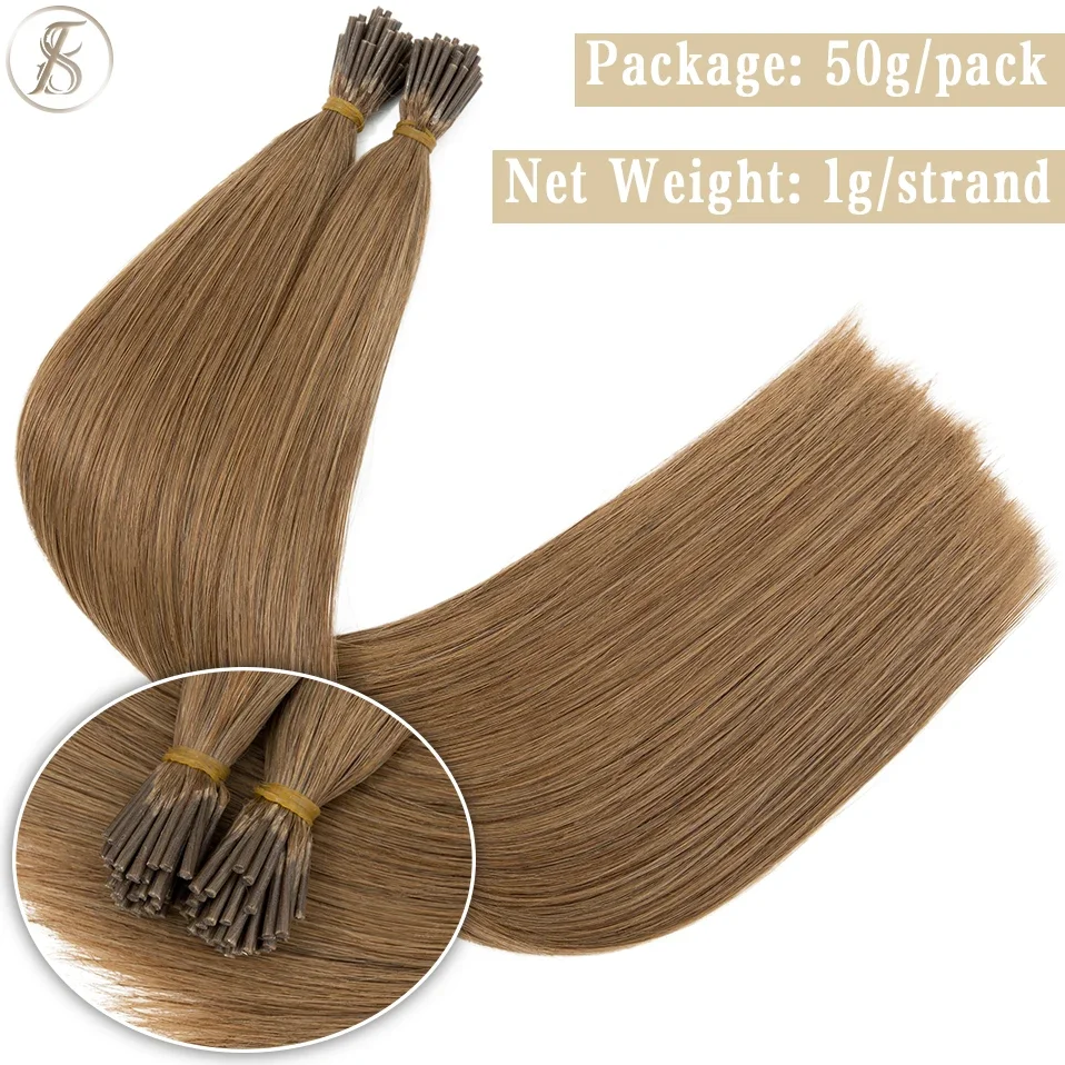 1g I Tip Human Hair Extensions 50pcs Keratin Fusion Microlink Hair Extensions Capsule Pre Bonded Stick Thick Natural