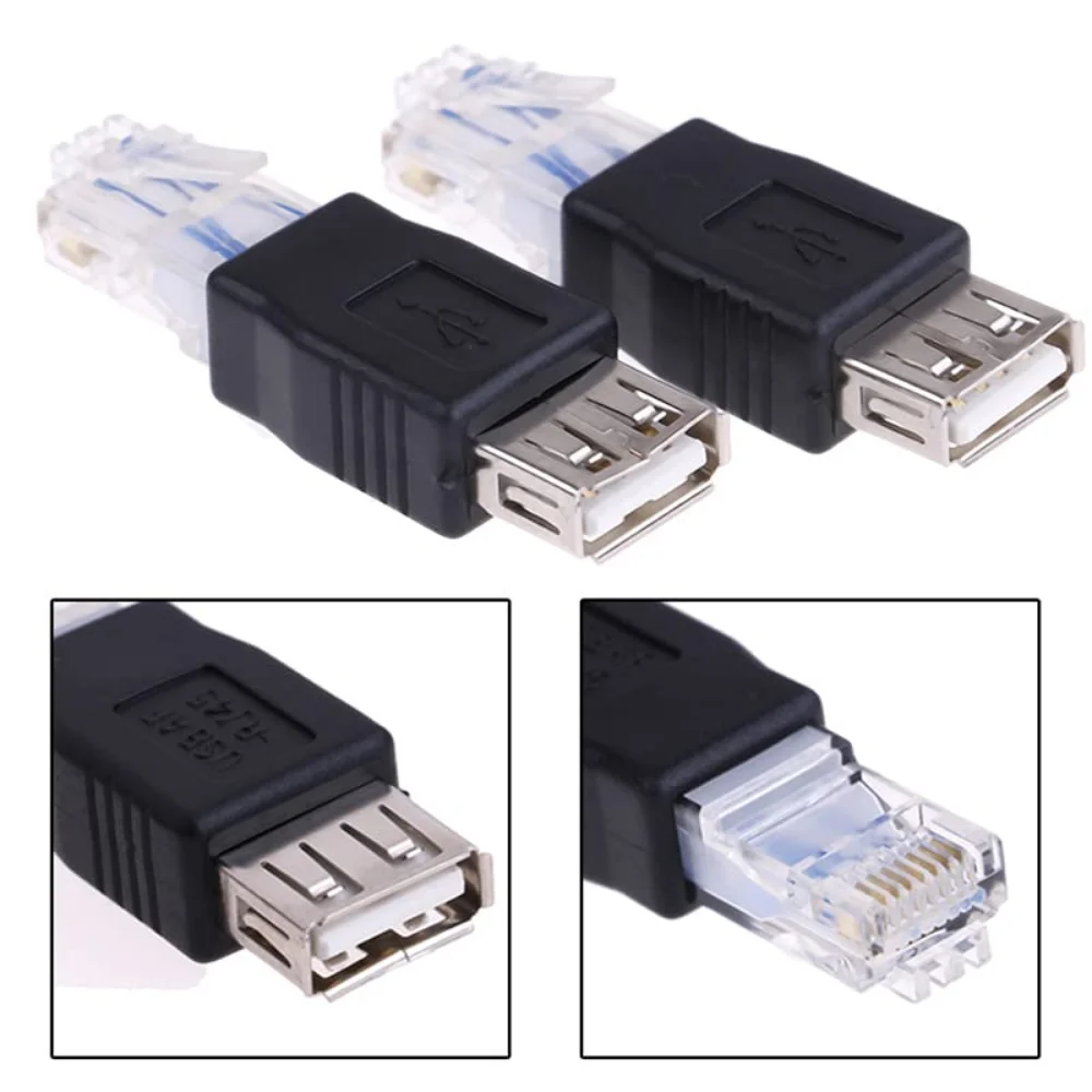 Ethernet para Usb Rj45 Adaptador Macho para Usb Conversor Fêmea Conector de Rede para Laptops e Computadores 10mb 100mbs Pcs - Imagem 2