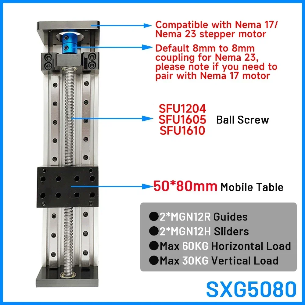 CNC Linear Guide Table Double Rail Sliding Table XYZ Axis