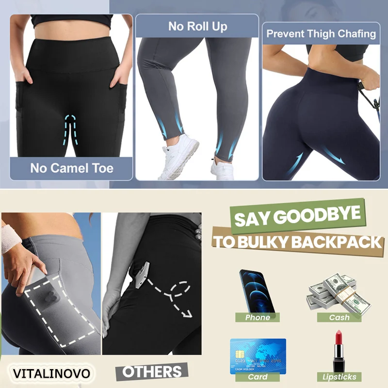 VITALINOVO Plus Size Leggings with Pockets 6